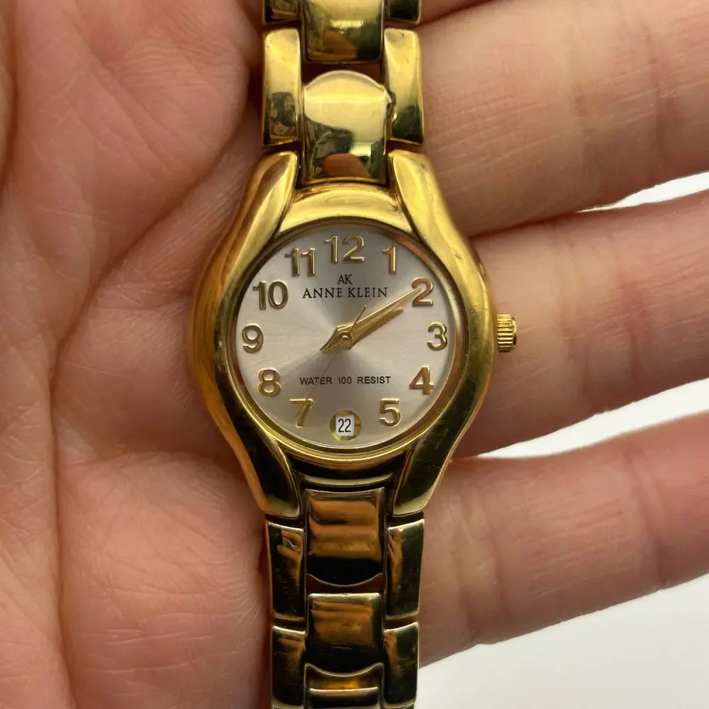 Anne Klein Gold Tone Stainless Steel Women’s Watch Working New Battery - Picture 6 of 7